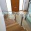 bespoke interior steel L shape stairs with teak steps glass railings