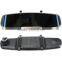 With Loop recording/Motion Detection/Seamless link/G-sensor rearview mirror dual camera car dvr