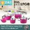 New product pink 7pcs aluminum colorful italian cookware