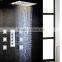 Rain Shower Mixer Set With Electric Led Lighting Rainbow Color Change Remote Control Showerhead And 6 Pcs 4" Body Shower Heads