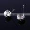 Micro Zircon Paved Stting Round The Center Zircon Sliver Stud Earrings