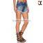 2015 distressed worn women jeans short frayed denim shorts JXQ1101
