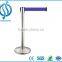 Retractable belt crowd control barrier