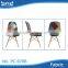2015 new product coffee fabric chair with patchwork fabric and wood legs