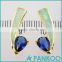 New series of fashion uniquely design blue Opal sterling silver unisex earrings