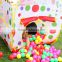 Yellow Polka Dot Play Ball Tent w/ Safety Meshing for Child Visibility & Carry Tote Large House Tent