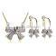 new arrival party girl austrian crystal sugar bowknot pendant necklace round hoop earrings sets