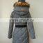 Faux Fur Trim Hood Puffy Diamond Quilted Down Parka Jacket