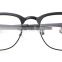 ADE WU Fashion Women Glasses Half Rim Stainless Steel Optical Frame Metal Eyeglasses Frame Clear Lens Glasses