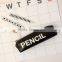 Wholesale black pvc custom beautiful pencil case with zipper