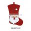 16" Non-woven red christmas stocking with animal design
