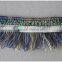 6.3cm polyester fringe tassel, Woolen fringe trimming with Jacquard, decorative Jacquard tape for garment