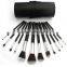 Custom logo goat hair cosmetic brush factory supply 12pcs private label makeup brush set