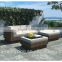 Outdoor patio PE rattan yellow sectional full set design sofa