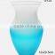 transparent red and blue decorative glass vase