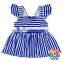 new arrival summer beachwear white blue stripe kids swimsuit