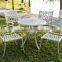 Mental cast aluminum dining chair sets /in white garden /patio for outdoor special use made in Guangdong