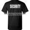 Pre-Shrunk 100% Cotton Short Sleeves Silk Printing T Shirt Black Security Guard Uniforms For Men