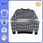 High Quality O Neck Check Knitted Pullover Black White Men Sweater