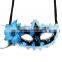 Amazing turquoise black mini mask with flower M5119