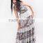 Long hawaiian maxi women dress decorated with lace