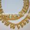 gold TONE CHAIN PAISLEY DESIGN ANKLETS PAYAL pair foot chain