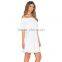 Good quality silk chiffon dress patterns ladies white backless short dress