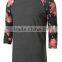 Fashion 3/4 Raglan Sleeve Baseball T Shirt With Floral Printed Sleeves Men's Hipster Hip Hop T Shirt Sublimated Baseball Jersey
