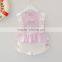 Wholesale Muslin Girls Baby Organic Clothing Ruffle Set Purple Fancy Outfits Lace