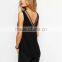 European and American style solid color V-neck blouses stitching gauze halter T-shirt Tank top women