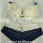Top selling sexy underwear fancy women black bra thong set