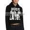 Women's 100% cotton pullover short style hoody