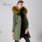 Hot sale faux fur lining women coat with factory price