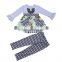 2017 Yawoo floral patterns tunic dress match polka dots leggings smocked children clothing wholesale