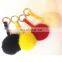 10cm big rabbit fur pom pom key ring leather string fur pom pom accessory key ring