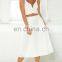 New fashion A-line chic mid-calf length and high waist skirt, fashion women divided skirt