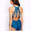 Wholesale Women Halter Chiffon Lace Playsuit