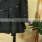 Powersweet Hot Design 2014 Black Long Sleeve Woolen Beaded Winter Dress