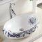 Bathroom apartment tabletop installtion oval ceramic colored no hole wash hand basin sink from chaozhou manufacturer