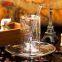 Borosilicate cylinder double wall turkish glass tea cup with plate and spoon