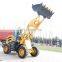 2Ton wheel loader with log fork,V-snow blade,4 in 1 bucket and snowblower