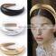 3colors choose  New Custom Winter Fashion America European Thick PU Sponge Black Gold Fancy Headbands for Women