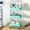 White Kitchen Cart With Stainless Steel Top Metal Kitchen Cart 3 Tier Vegetable Trolley