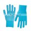 13 Gauge White Silicone Dots Sky Blue Liner Cut Resistant work Gloves