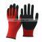 Seamless Knitted 13 Gauge Red Nylon Liner Sandy Nitrile Palm Coated Guantes de Nitrilo Safety Work Hand Gloves Nitrile Gloves