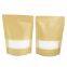 stand up zipper kraft paper bag with clear window for dried nuts packaging