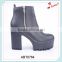 Fashion western high ankle military quality double zipper dance boots with high platform
