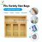 Bamboo Food Bag Storage Organizer for Drawer, Laser Printing Food Sandwich Storage Bag Organizer Holder, Plastic Bag