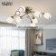HUAYI New Model Vintage Style Villa Home Decoration Old Bronze Iron Glass Pendant LED Ceiling Light