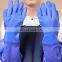 26Inch Heavy duty Long Sleeves Durable Waterproof Blue PVC Chemical Resistant Gloves for Oil and Gas Industry